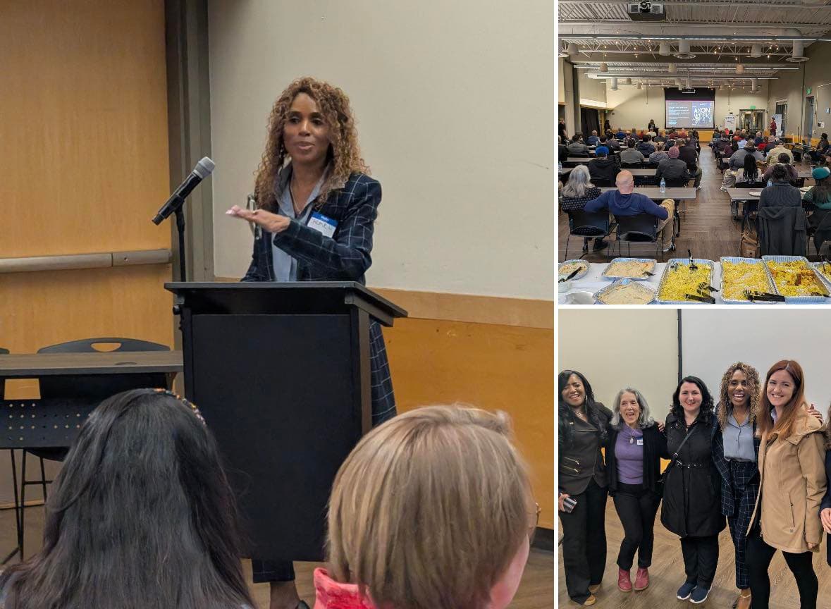 Carmen Best speaking at a cybersecurity event from the podium